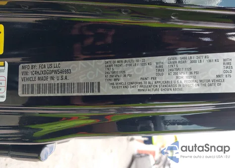 2023 Jeep Wrangler 4-Door Sport 4X4 из США, поврежденный, VIN 1C4HJXDG0PW546983